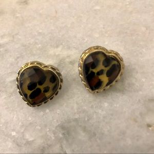 Betsey Johnson leopard stud earrings